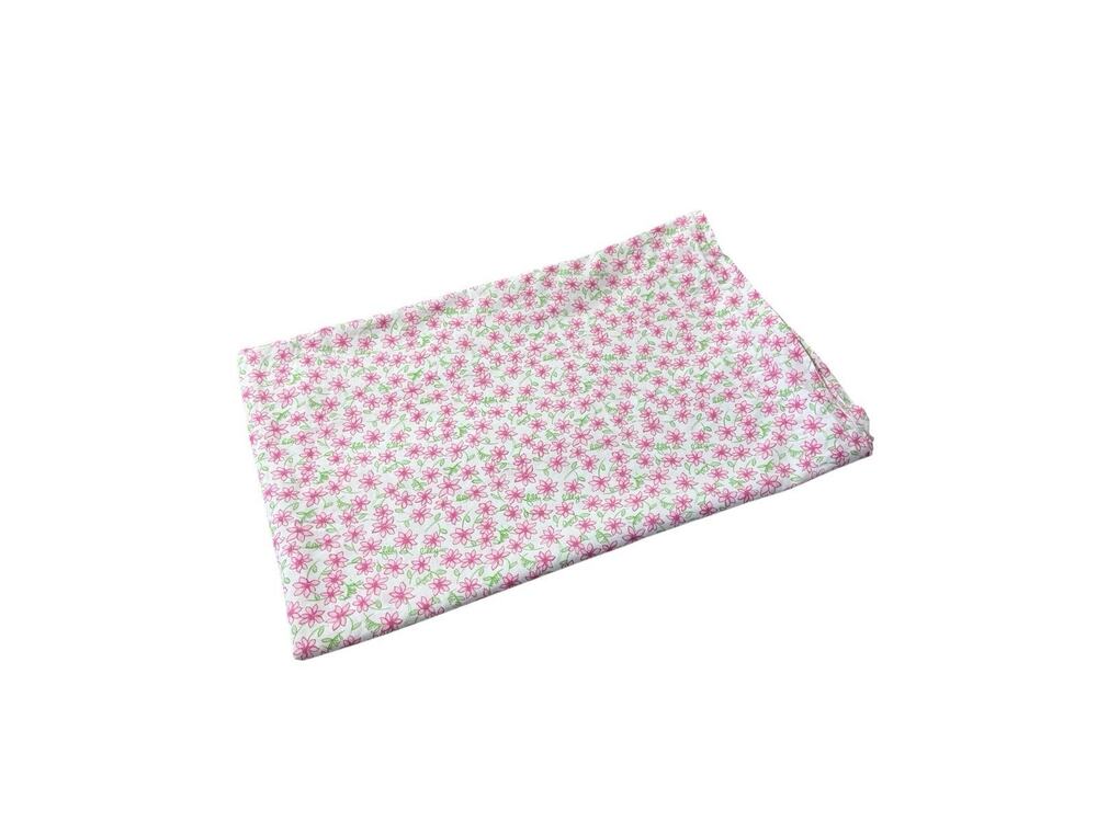 Lilly Pulitzer Discontinued Floral Flat Sheet Twin Size Cotton Pink White Green